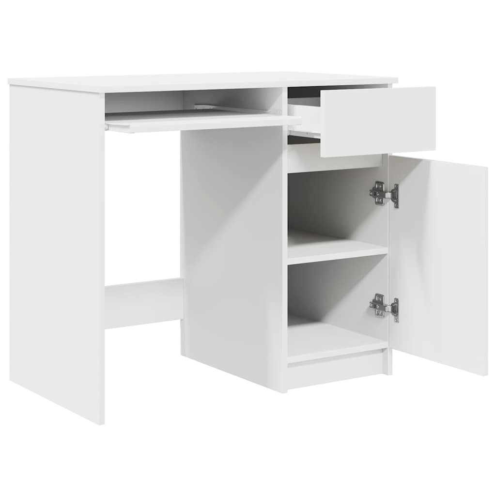 Desk White 86x49x76 cm Engineered Wood