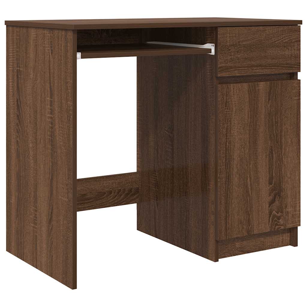 Modern Wooden Home Office Gaming Computer Desk Table With Keyboard Shelf Storage