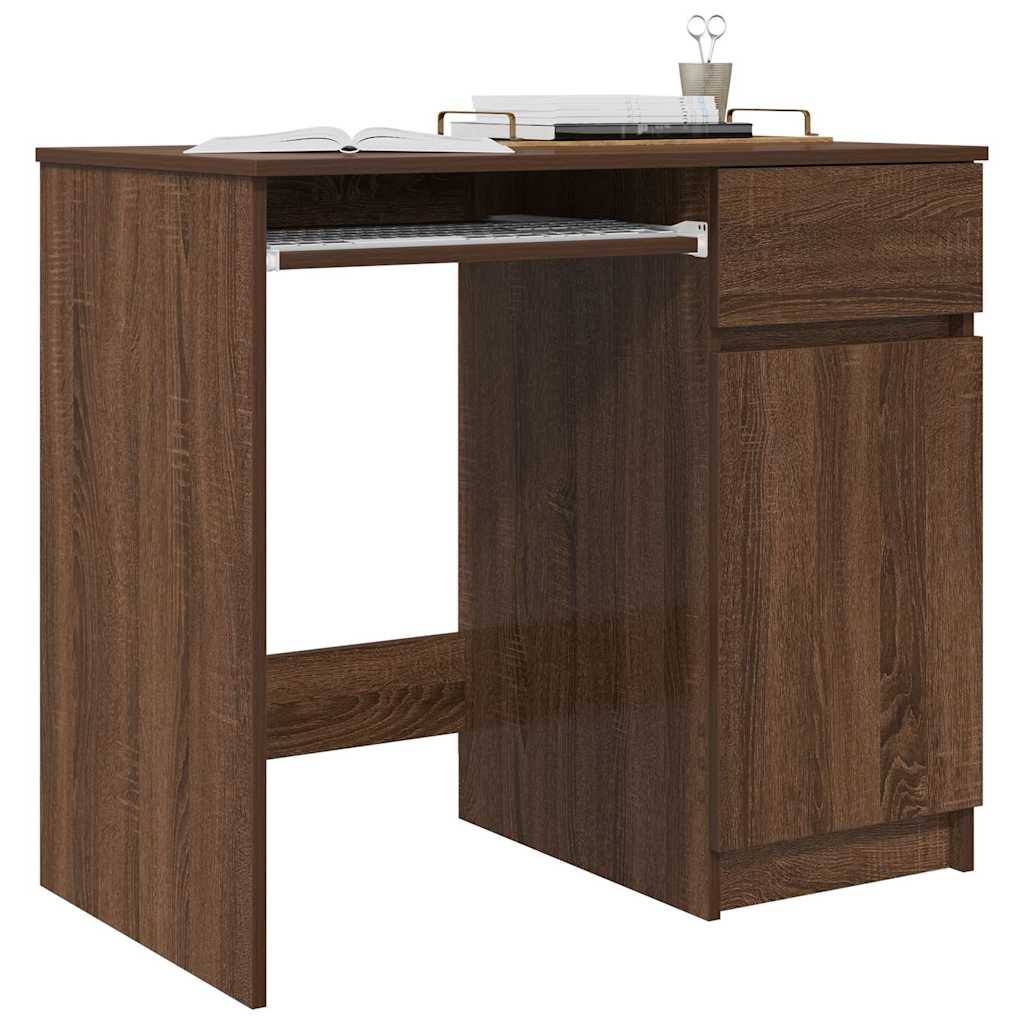Modern Wooden Home Office Gaming Computer Desk Table With Keyboard Shelf Storage