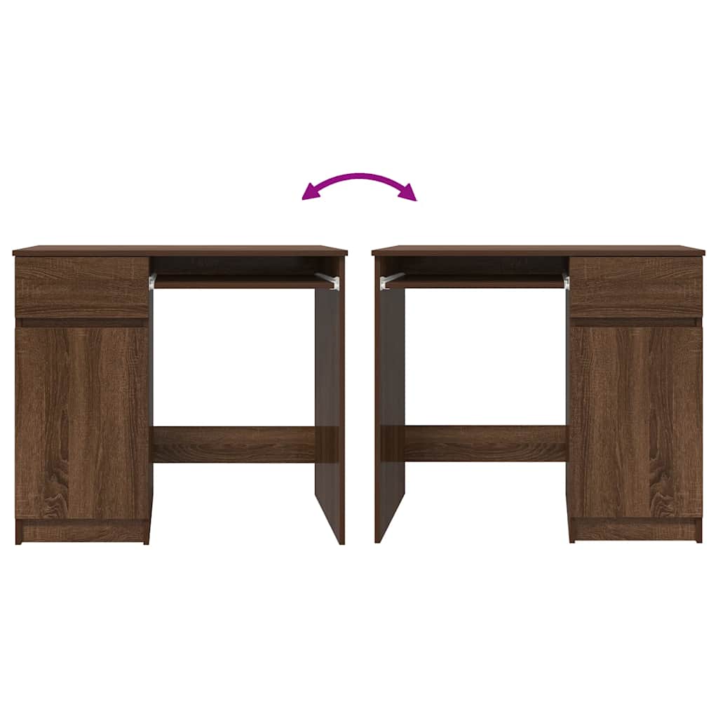Modern Wooden Home Office Gaming Computer Desk Table With Keyboard Shelf Storage
