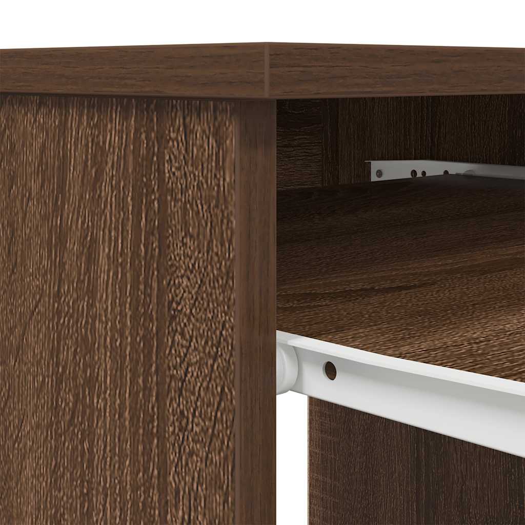 Modern Wooden Home Office Gaming Computer Desk Table With Keyboard Shelf Storage