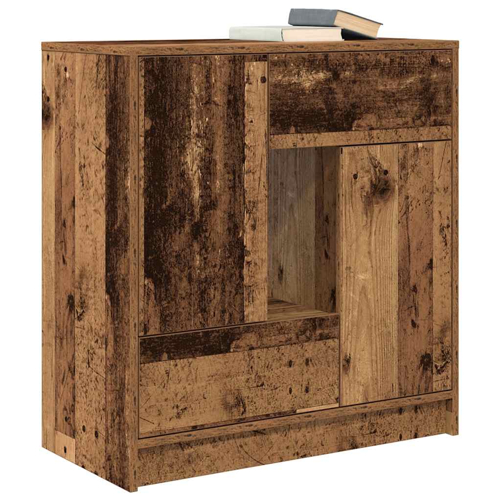 Sideboard with Drawers and Doors Old Wood 70.5x34x74.5 cm