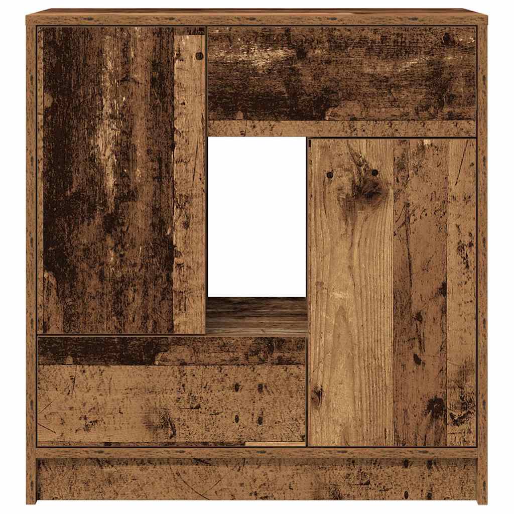 Sideboard with Drawers and Doors Old Wood 70.5x34x74.5 cm
