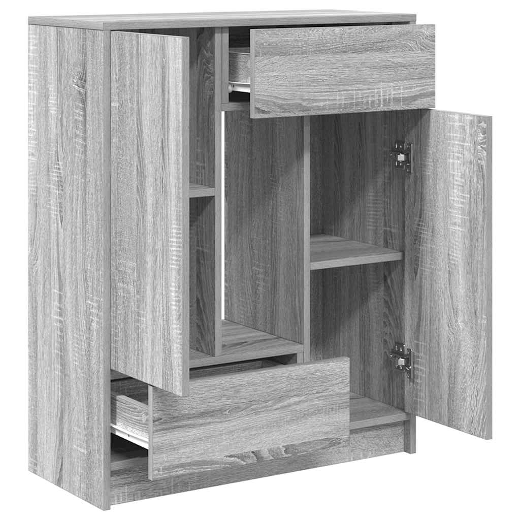 Sideboard with Drawers and Doors Grey Sonoma 73x31x90 cm