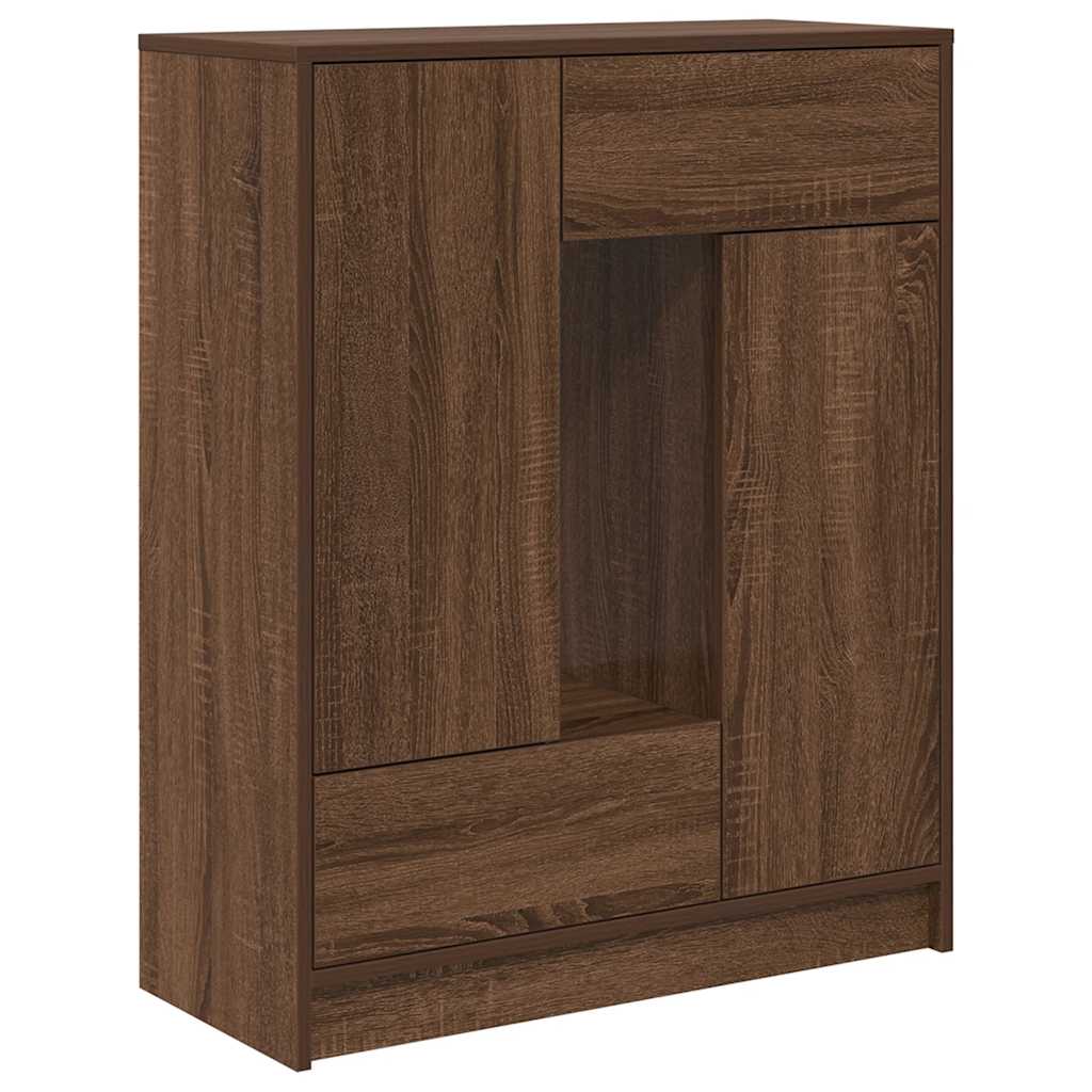 Sideboard with Drawers and Doors Brown Oak 73x31x90 cm
