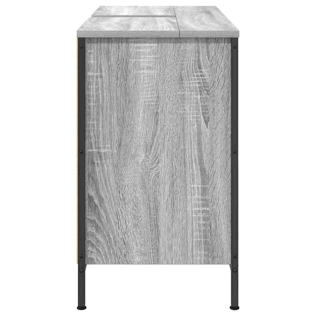 Basin Cabinet with Drawers Grey Sonoma 90x34.5x60 cm