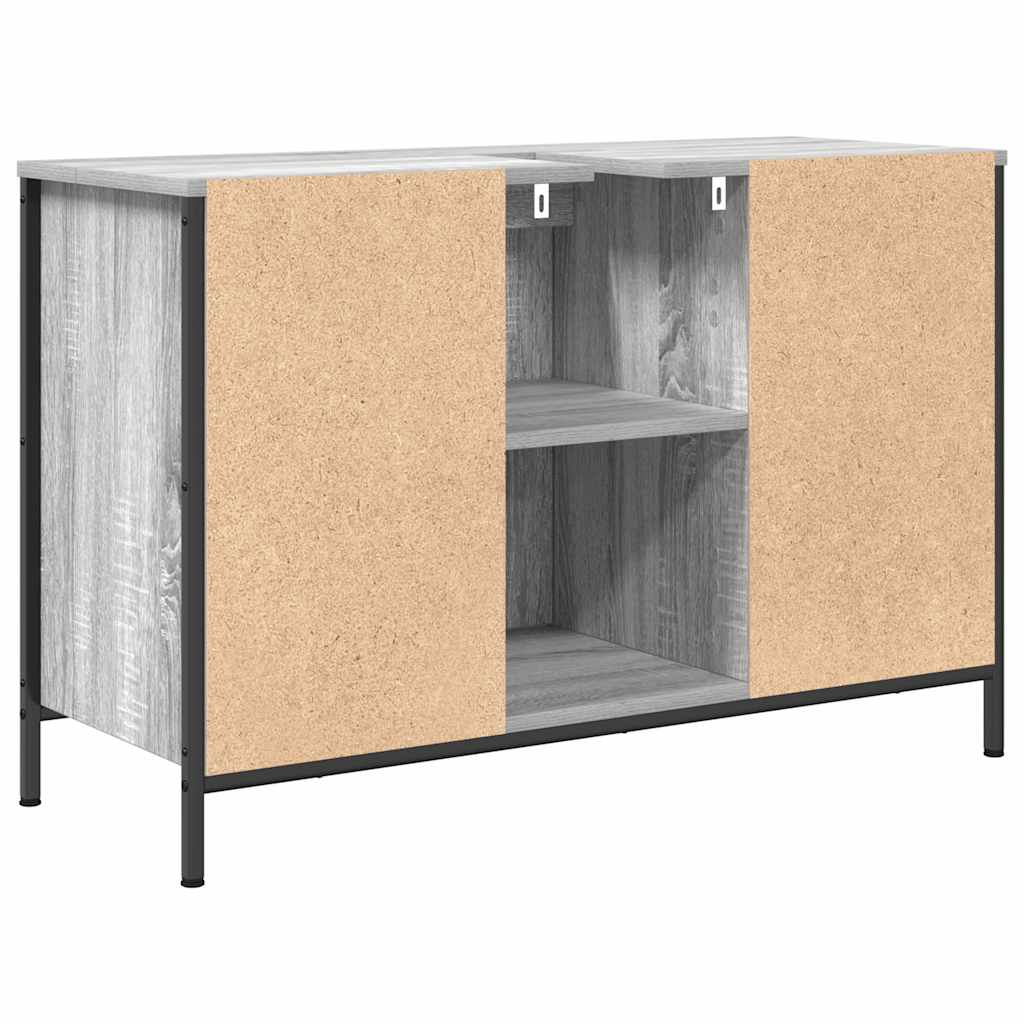 Basin Cabinet with Drawers Grey Sonoma 90x34.5x60 cm