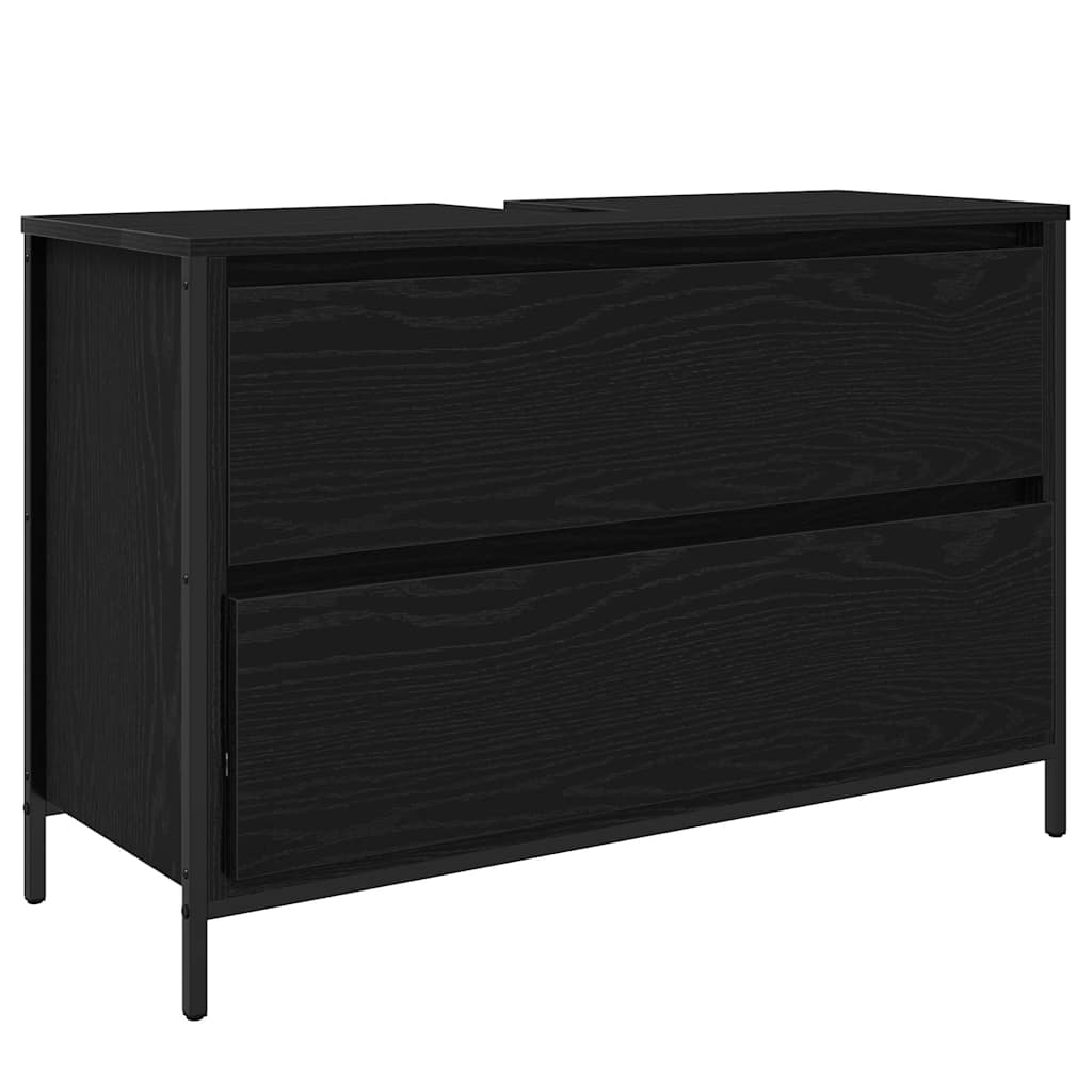 Bathroom Furniture Set 3 pcs Black oak 90 x 34.5 x 60 cm