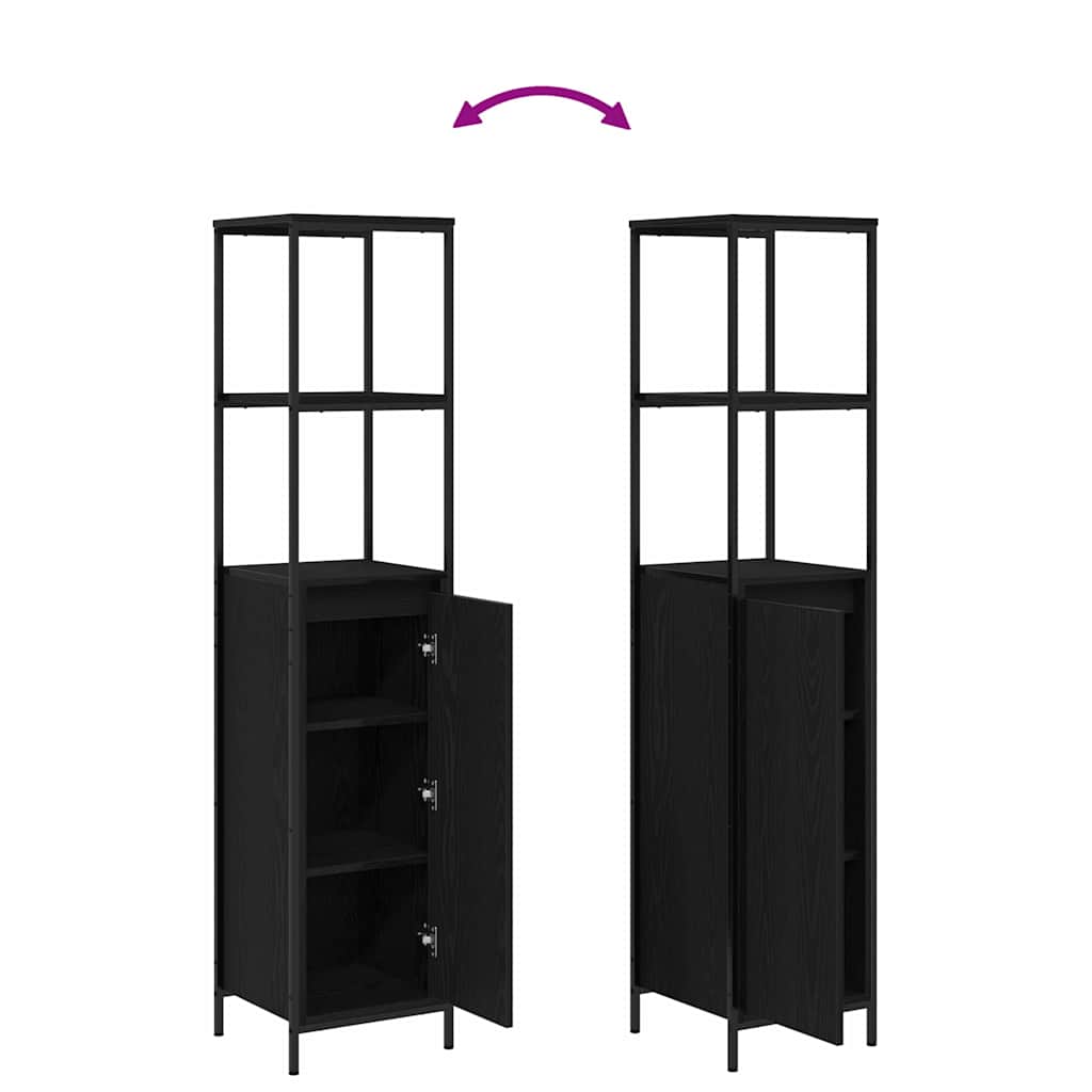 Bathroom Furniture Set 3 pcs Black oak 90 x 34.5 x 60 cm