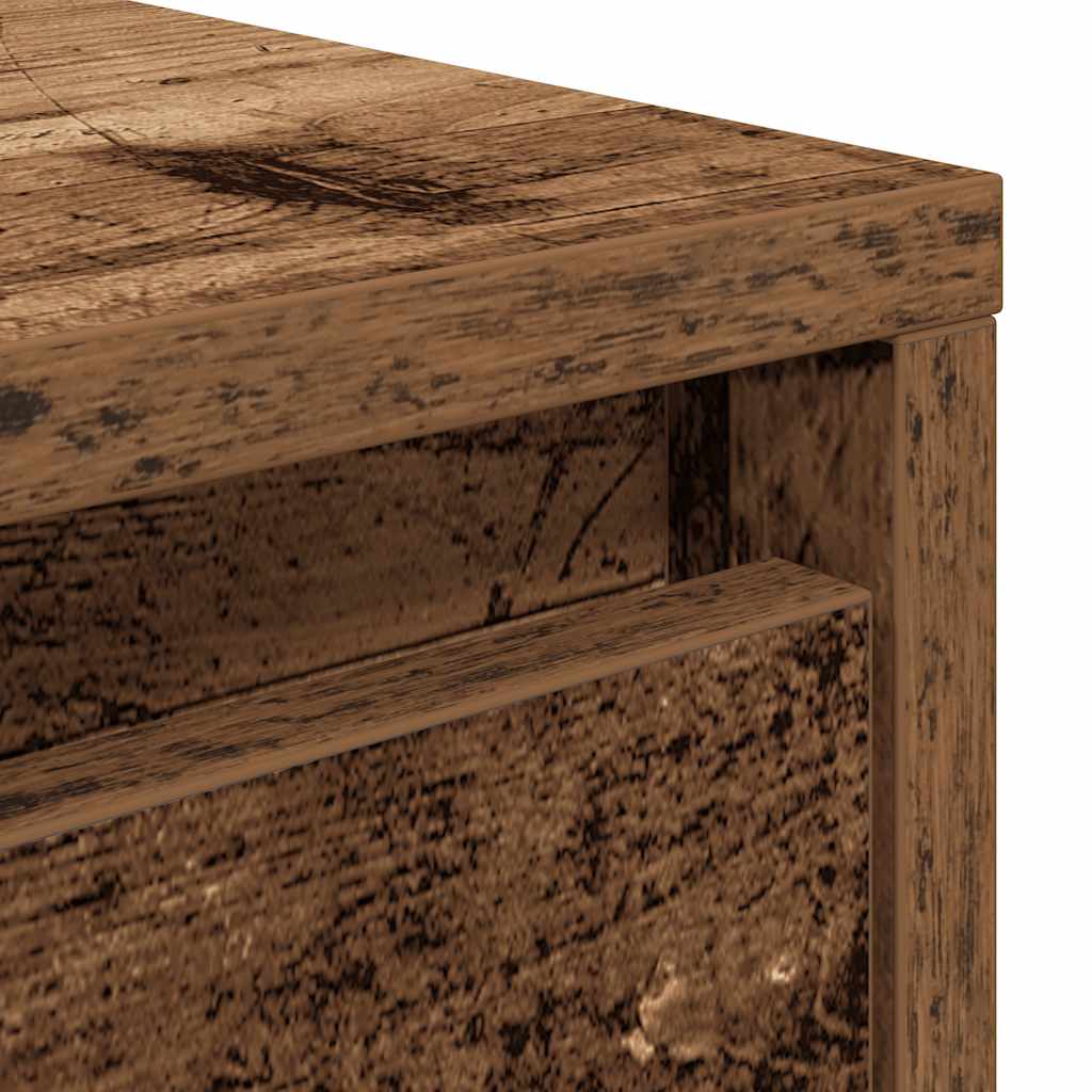 Coffee Table with Drawers Old Wood 100x100x40 cm