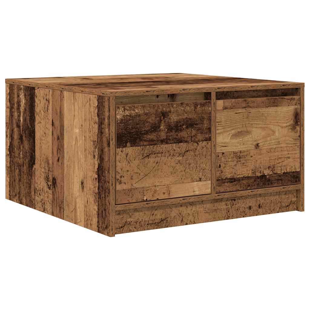 Coffee Table with Drawers Old Wood 70.5x70x40 cm