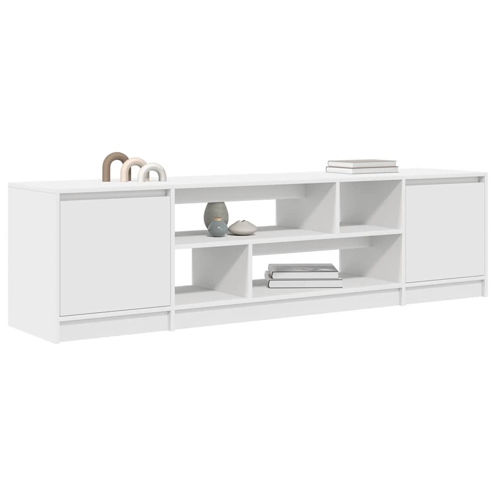 Modern Wooden 74 Inch TV Tele Stand Unit Cabinet With Open Storage & 2 Doors