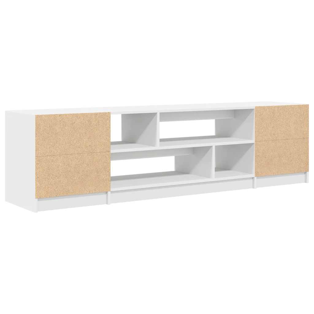 Modern Wooden 74 Inch TV Tele Stand Unit Cabinet With Open Storage & 2 Doors