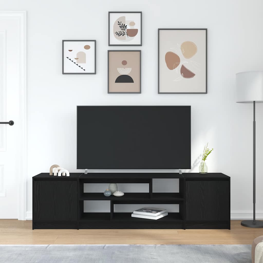 Modern Wooden 74 Inch TV Tele Stand Unit Cabinet With Open Storage & 2 Doors