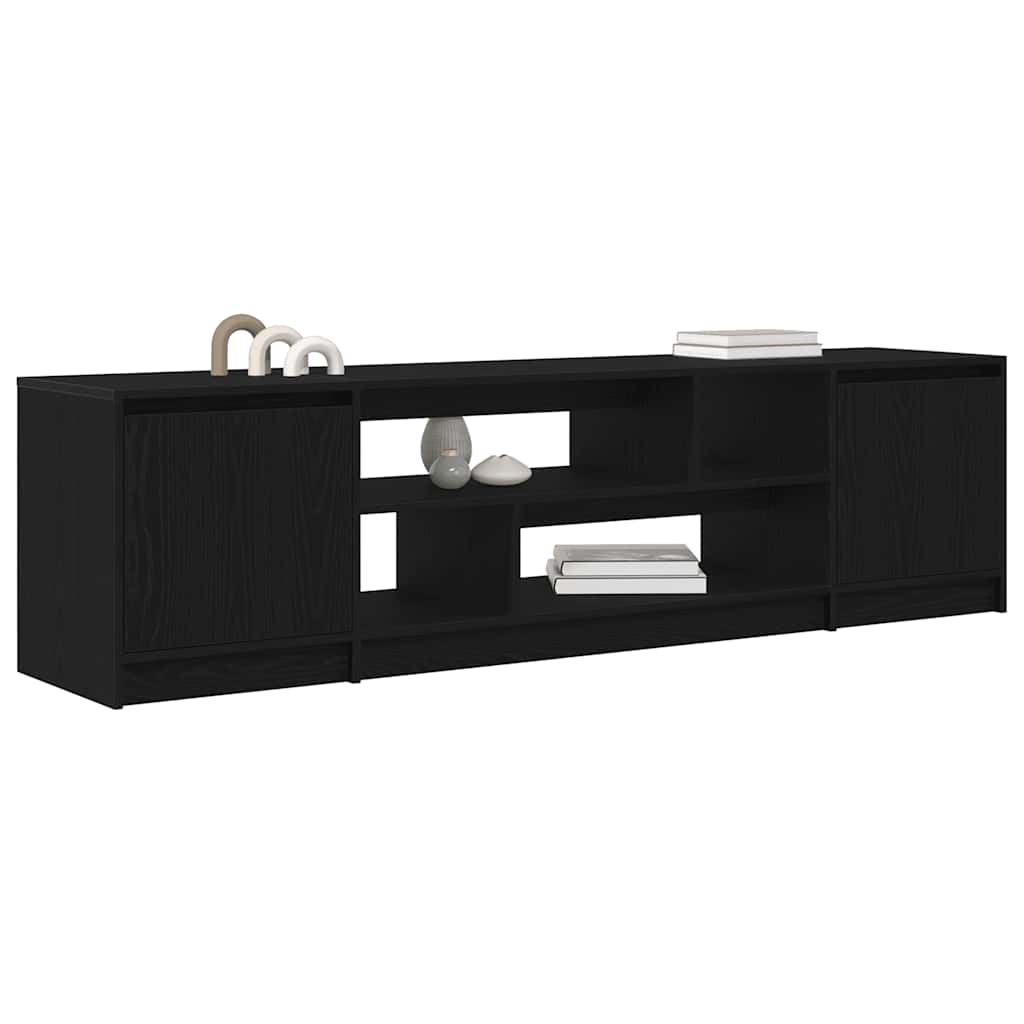 Modern Wooden 74 Inch TV Tele Stand Unit Cabinet With Open Storage & 2 Doors