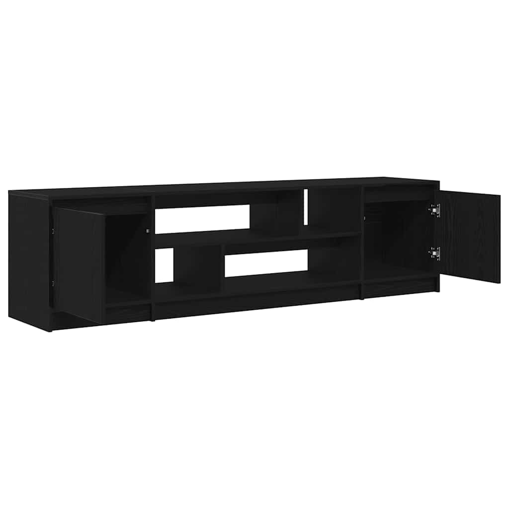 TV Cabinet Black Oak 188.5x41x50 cm Engineered Wood