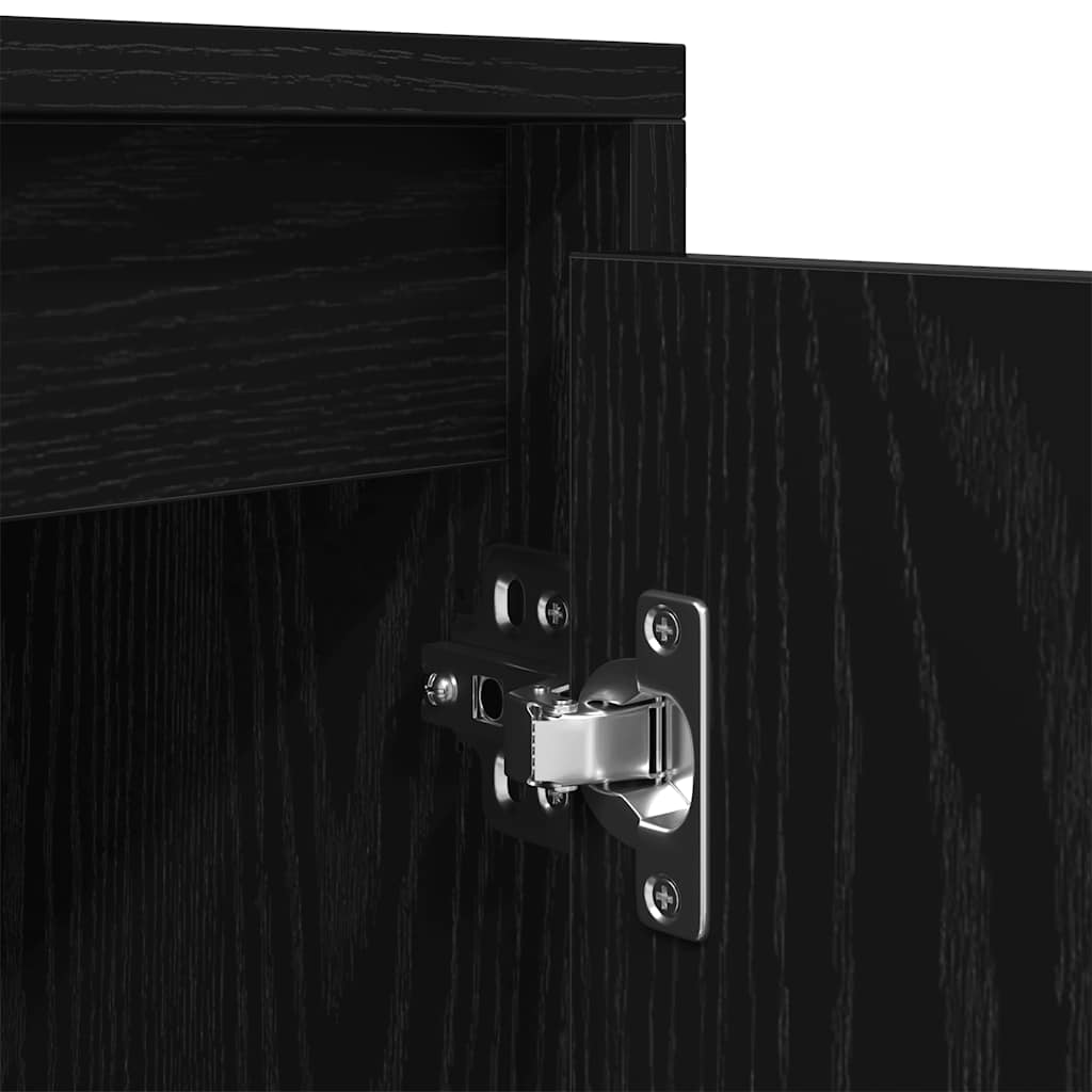 TV Cabinet Black Oak 188.5x41x50 cm Engineered Wood