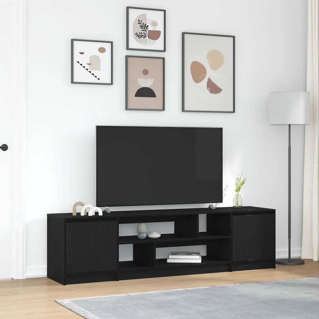 Modern Wooden 74 Inch TV Tele Stand Unit Cabinet With Open Storage & 2 Doors