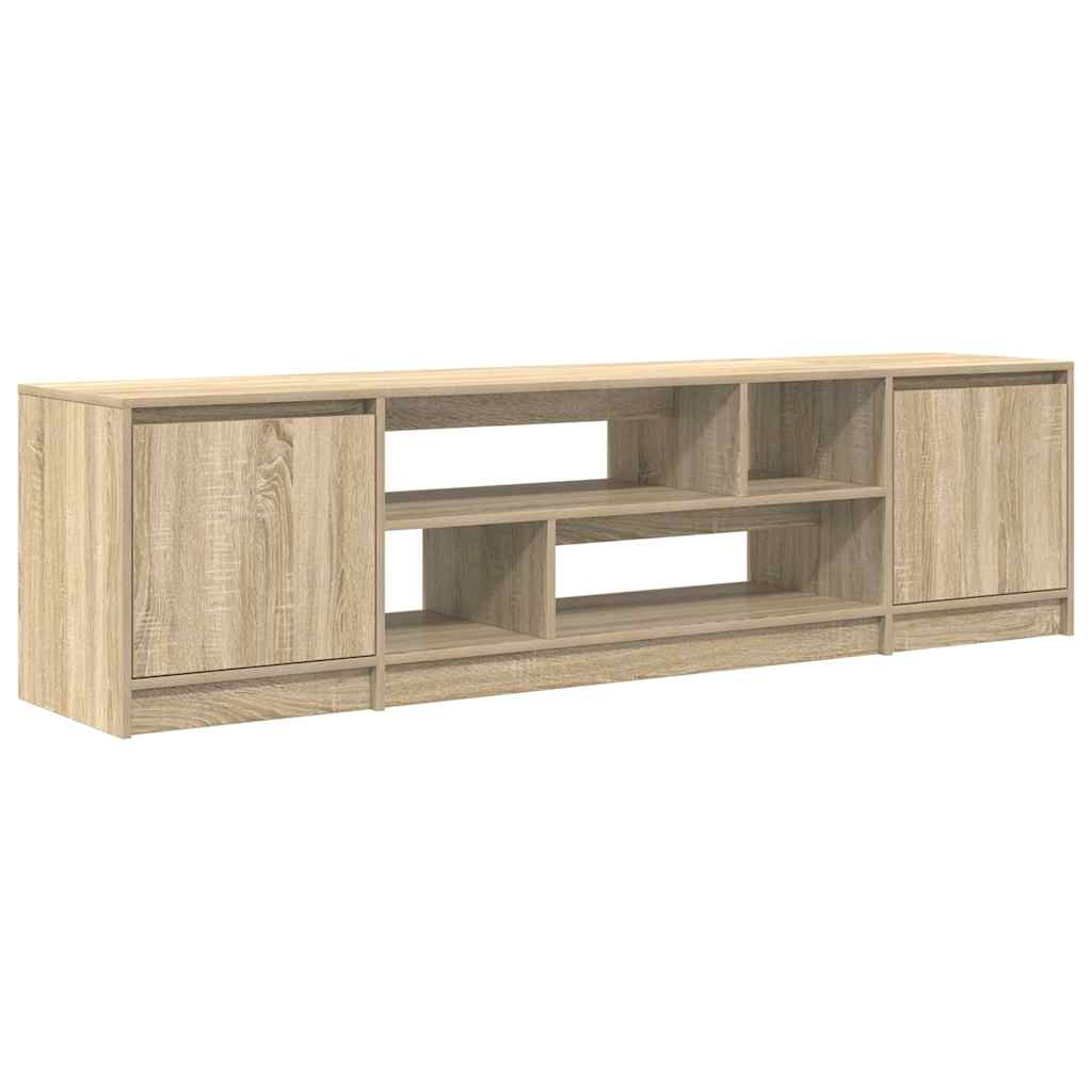 Modern Wooden 74 Inch TV Tele Stand Unit Cabinet With Open Storage & 2 Doors