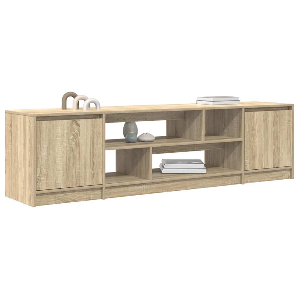 Modern Wooden 74 Inch TV Tele Stand Unit Cabinet With Open Storage & 2 Doors