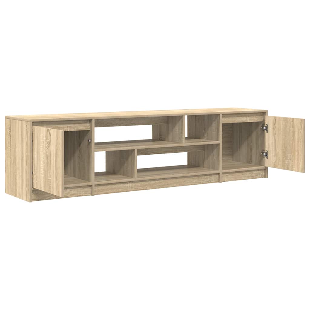 Modern Wooden 74 Inch TV Tele Stand Unit Cabinet With Open Storage & 2 Doors