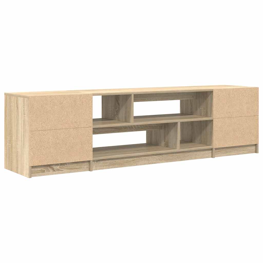 Modern Wooden 74 Inch TV Tele Stand Unit Cabinet With Open Storage & 2 Doors