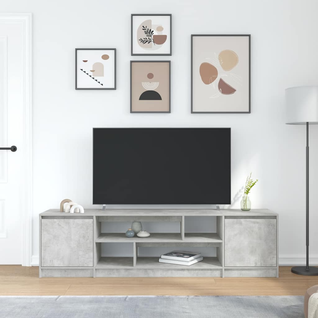Modern Wooden 74 Inch TV Tele Stand Unit Cabinet With Open Storage & 2 Doors