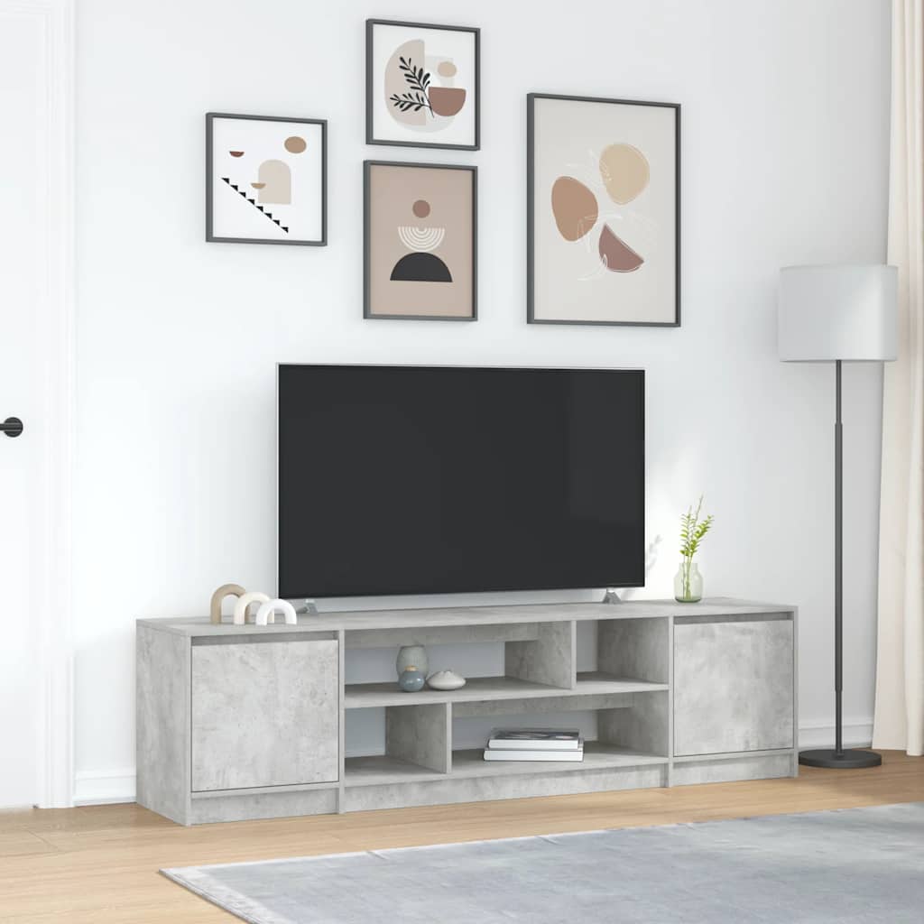 Modern Wooden 74 Inch TV Tele Stand Unit Cabinet With Open Storage & 2 Doors