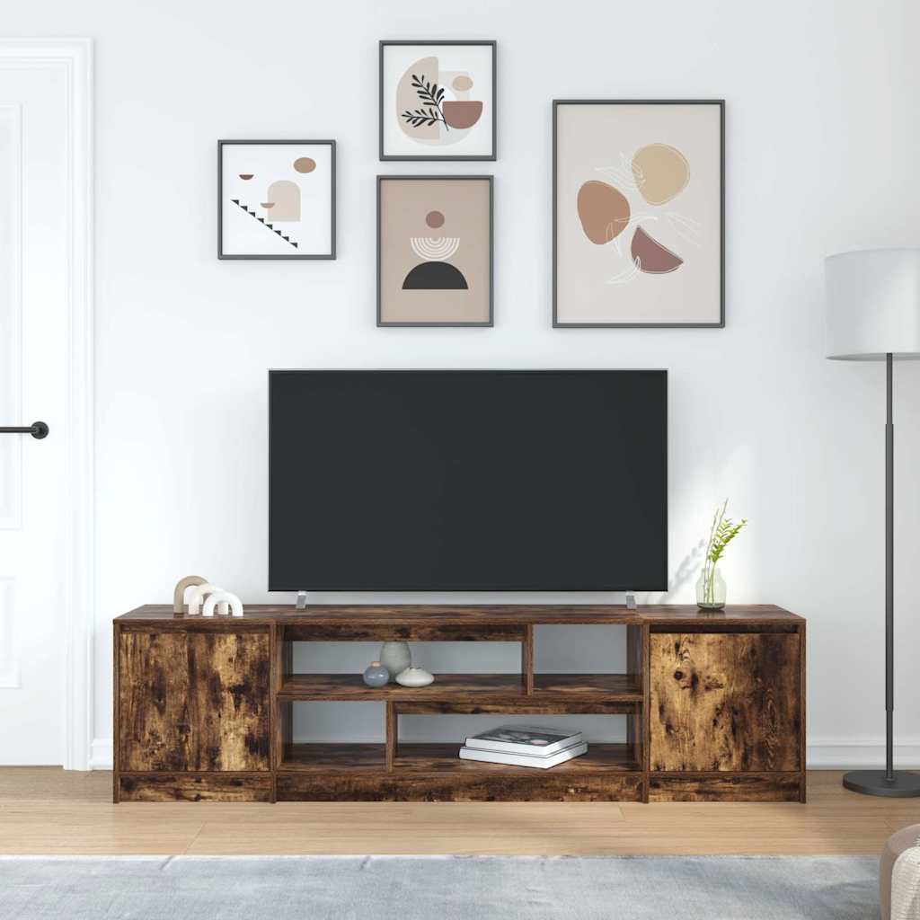 Modern Wooden 74 Inch TV Tele Stand Unit Cabinet With Open Storage & 2 Doors