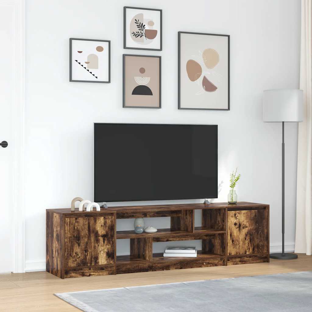 Modern Wooden 74 Inch TV Tele Stand Unit Cabinet With Open Storage & 2 Doors