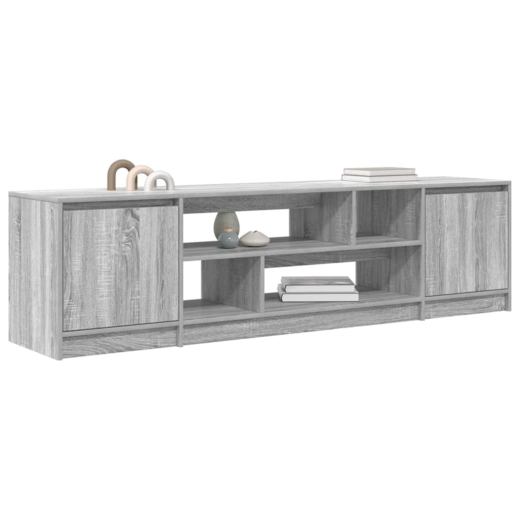 Modern Wooden 74 Inch TV Tele Stand Unit Cabinet With Open Storage & 2 Doors