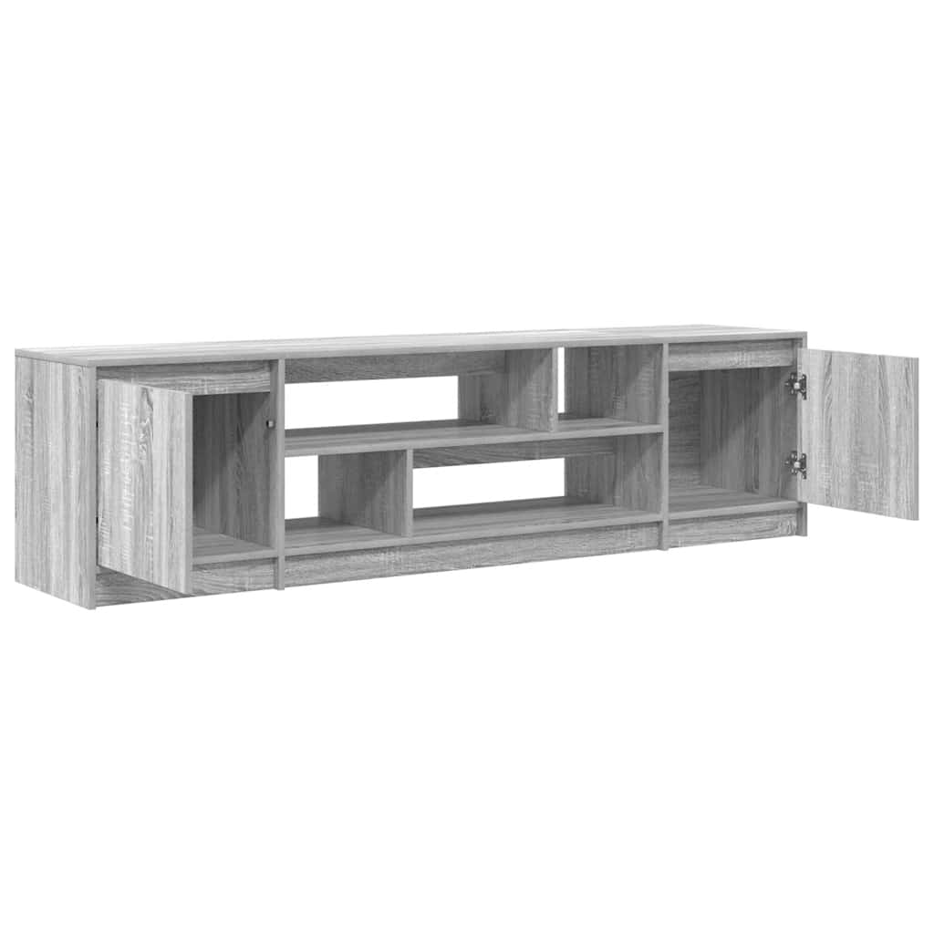 Modern Wooden 74 Inch TV Tele Stand Unit Cabinet With Open Storage & 2 Doors
