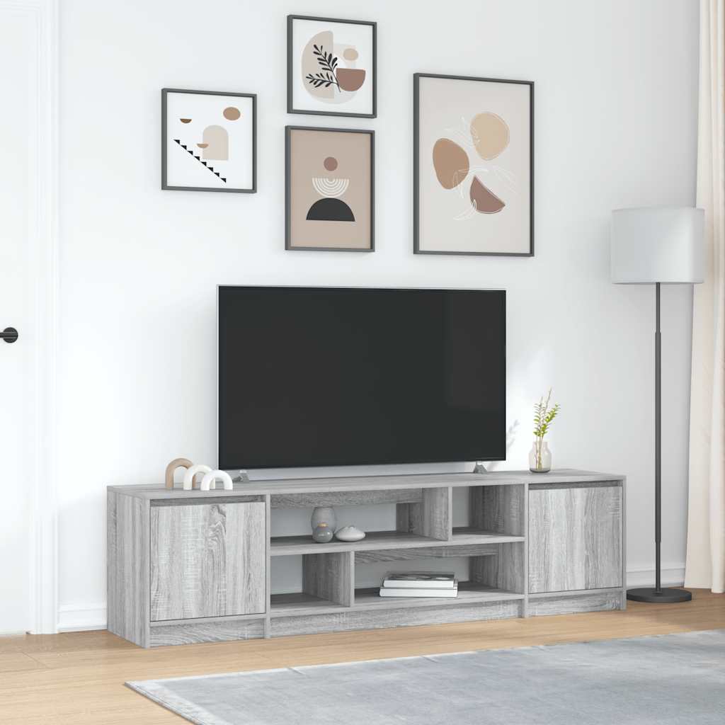 Modern Wooden 74 Inch TV Tele Stand Unit Cabinet With Open Storage & 2 Doors