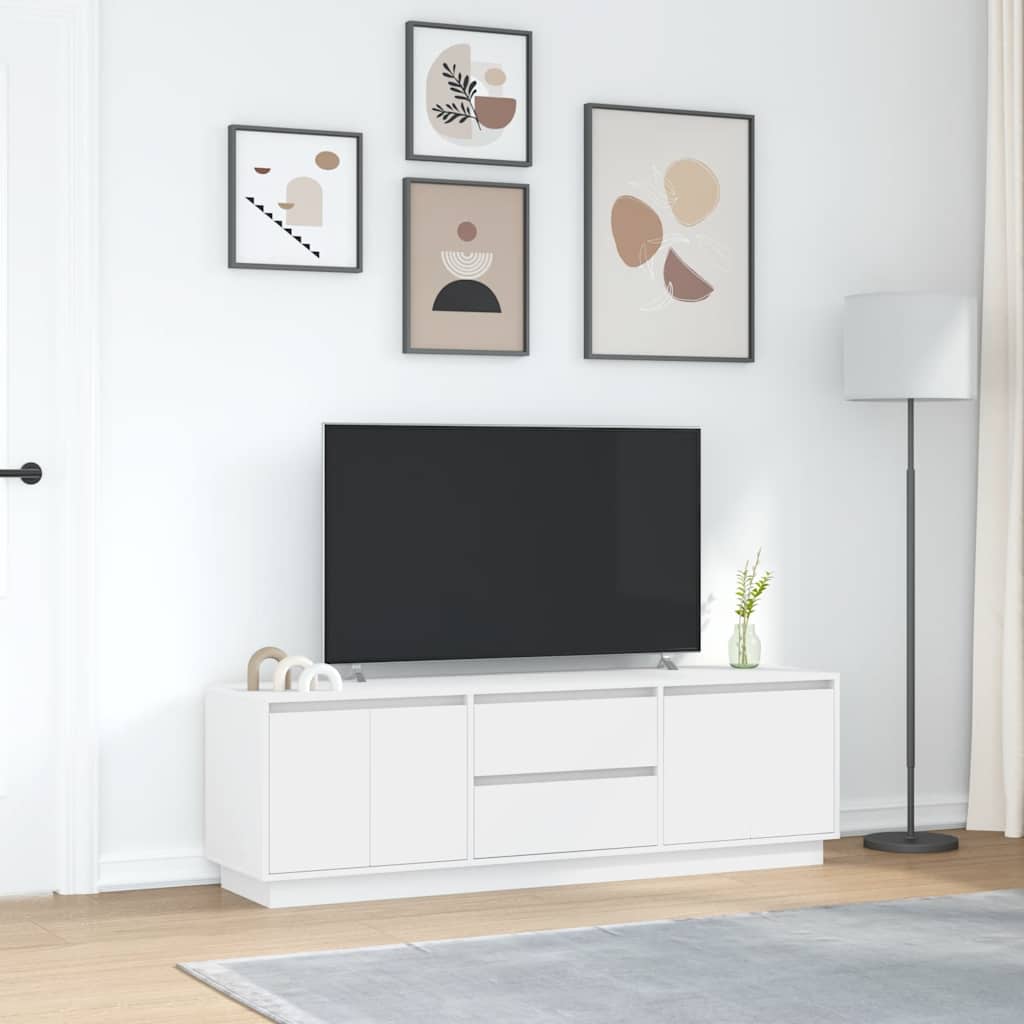 Modern Wooden 63 Inches TV Tele Stand Unit Cabinet With LED Lights & Storage