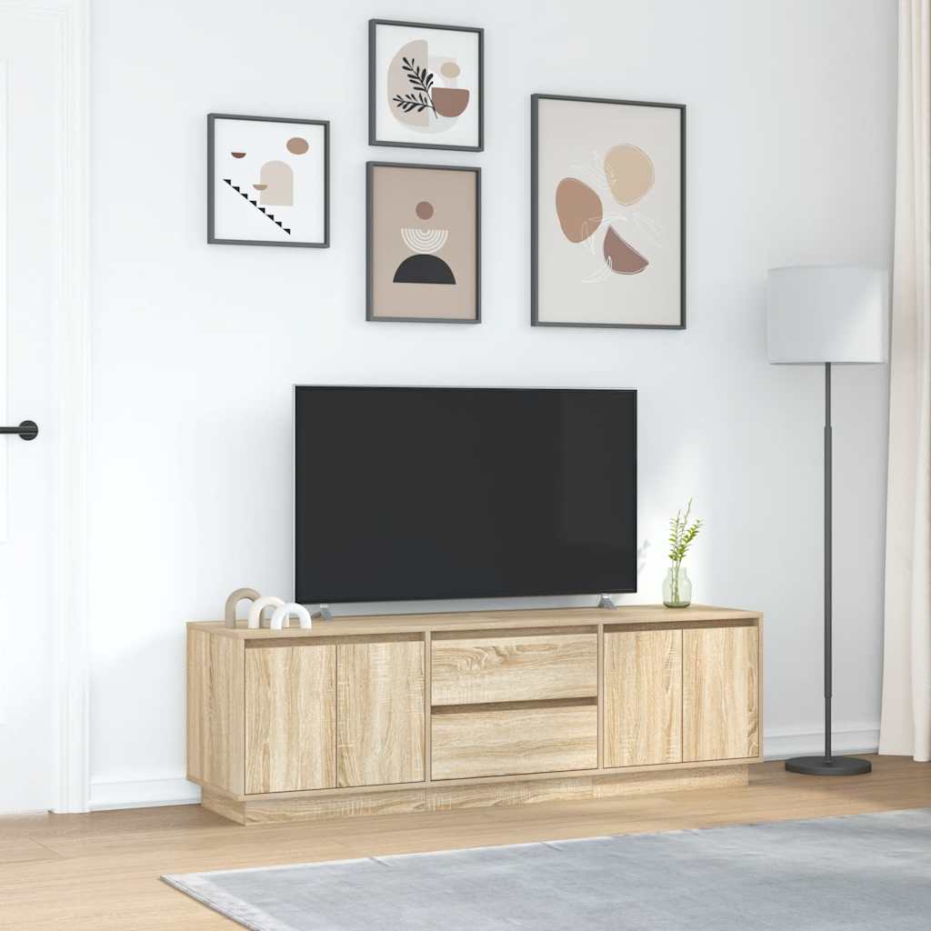 Modern Wooden 63 Inches TV Tele Stand Unit Cabinet With LED Lights & Storage
