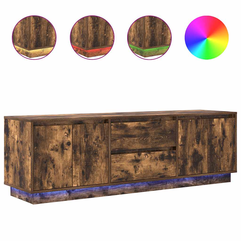 Modern Wooden 63 Inches TV Tele Stand Unit Cabinet With LED Lights & Storage