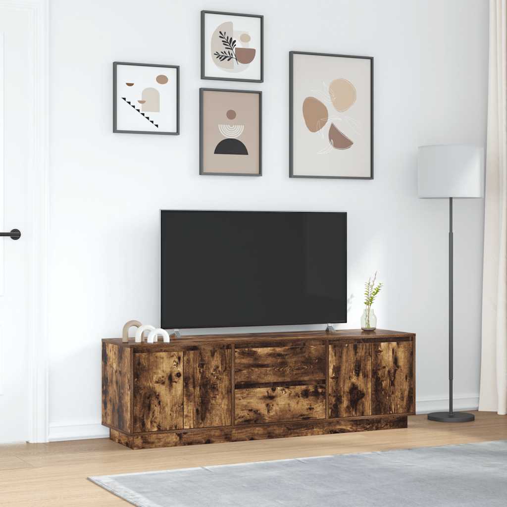 Modern Wooden 63 Inches TV Tele Stand Unit Cabinet With LED Lights & Storage