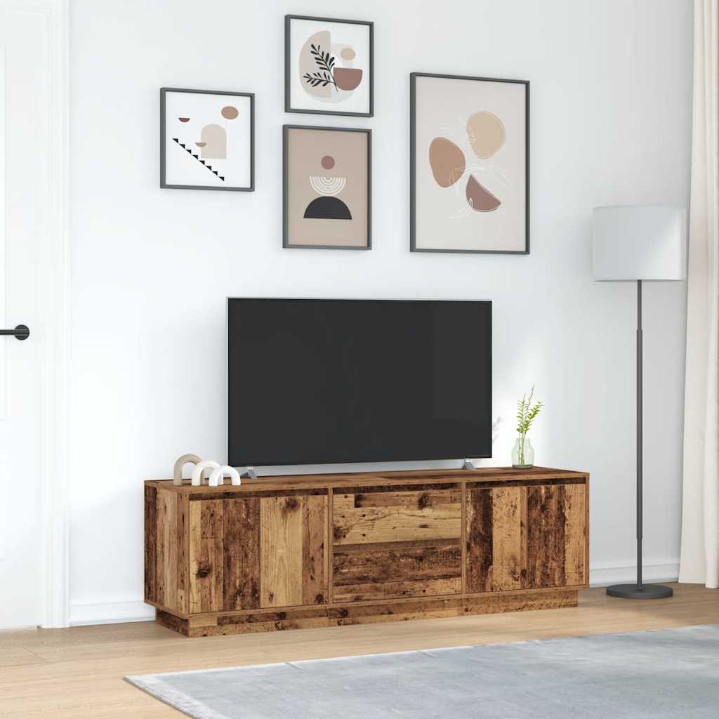 Modern Wooden 63 Inches TV Tele Stand Unit Cabinet With LED Lights & Storage