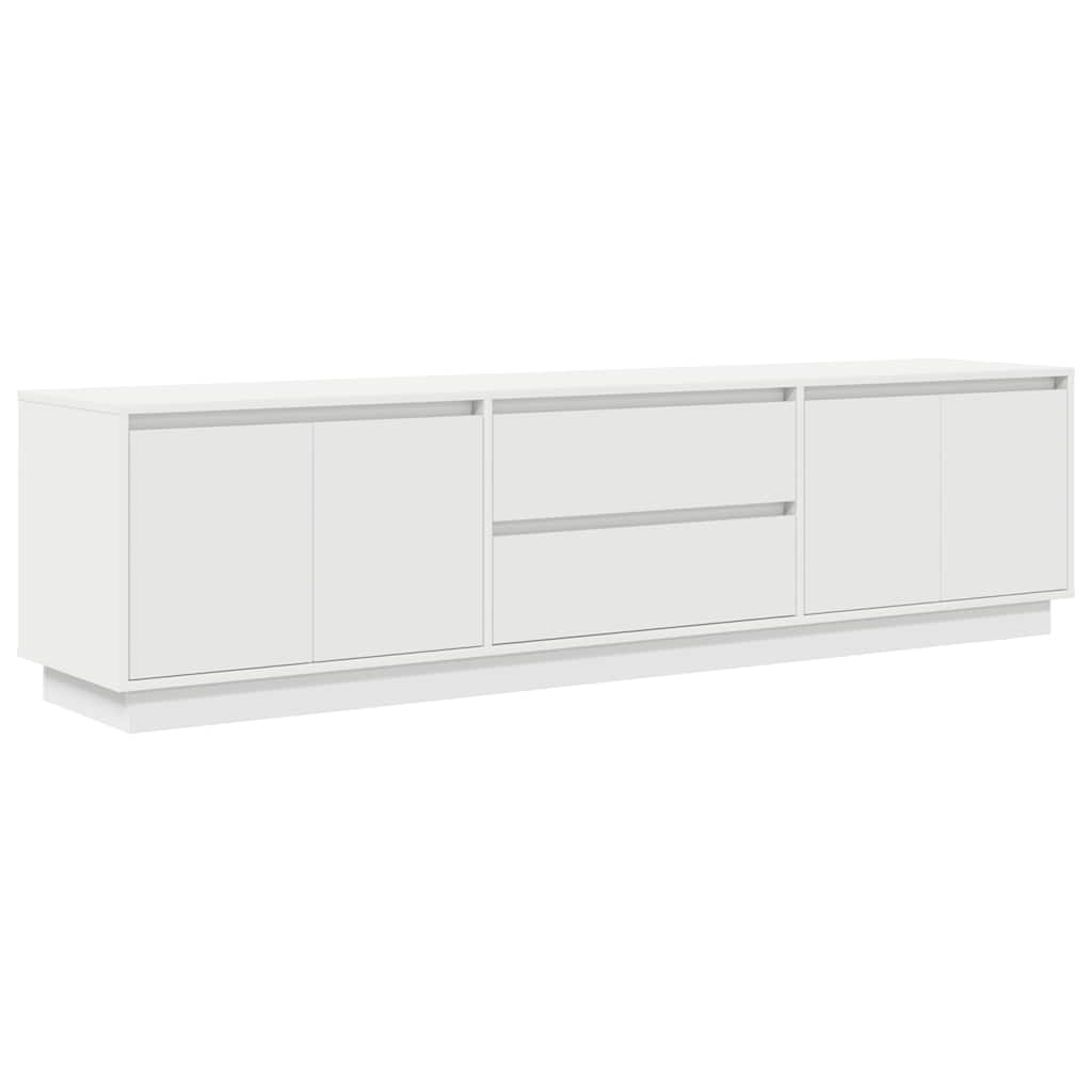 Modern Wooden Large 76 Inch TV Tele Stand Unit Cabinet With LED Lights & Storage