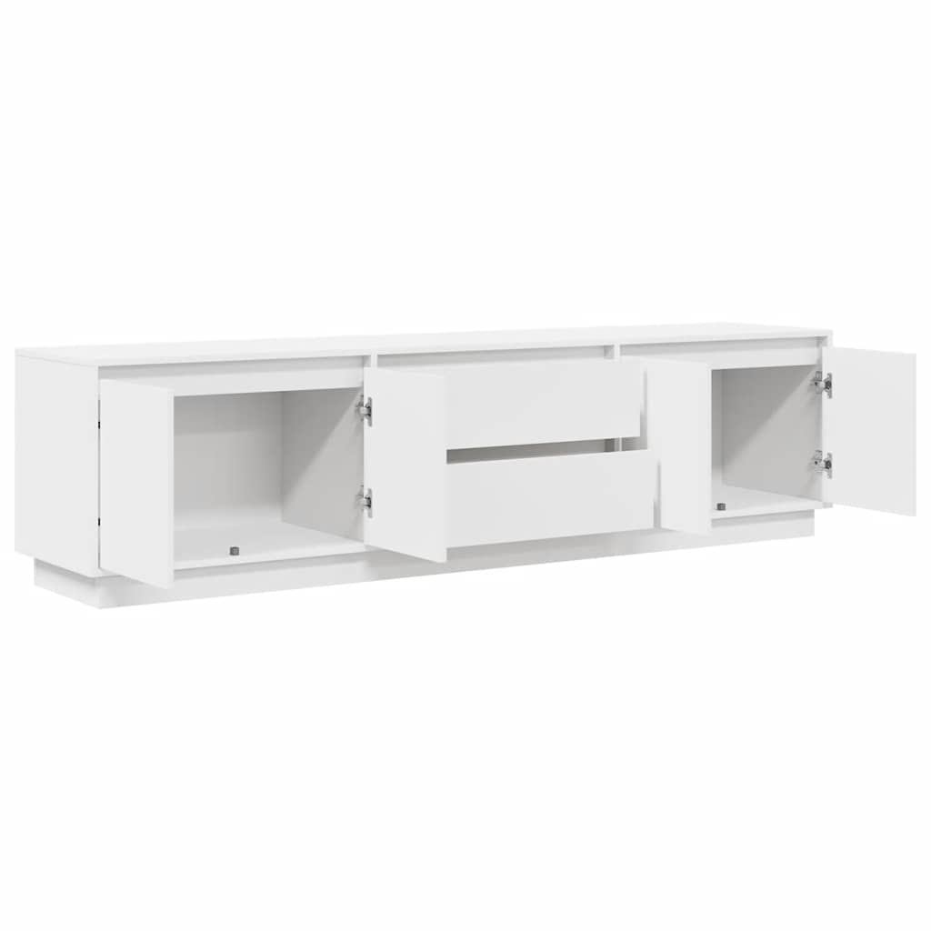 Modern Wooden Large 76 Inch TV Tele Stand Unit Cabinet With LED Lights & Storage