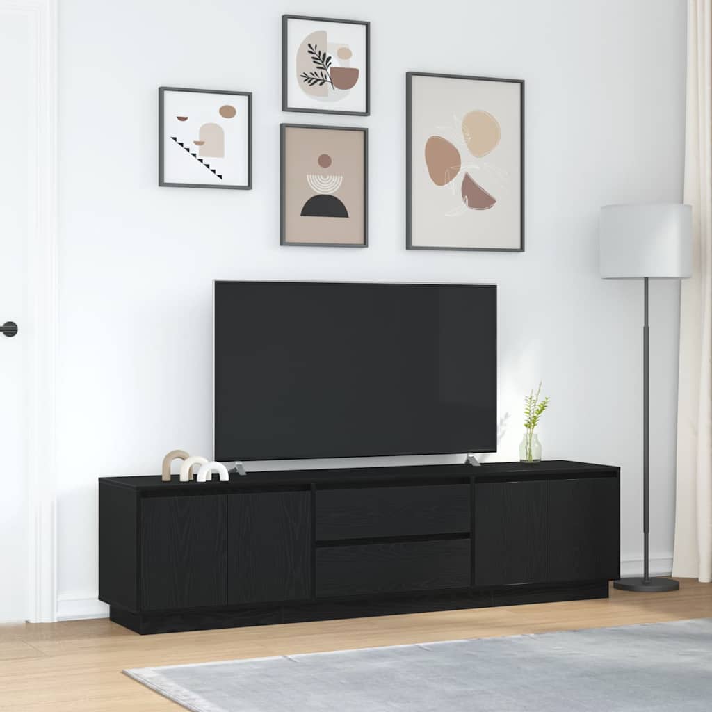 Modern Wooden Large 76 Inch TV Tele Stand Unit Cabinet With LED Lights & Storage