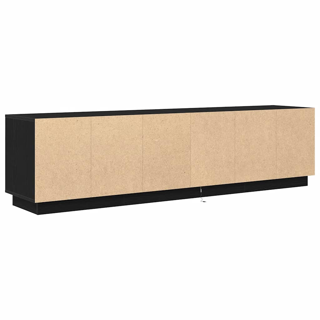 Modern Wooden Large 76 Inch TV Tele Stand Unit Cabinet With LED Lights & Storage