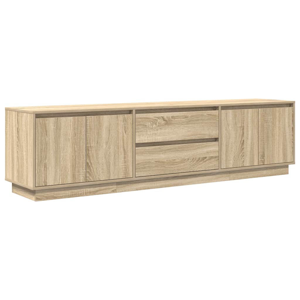 Modern Wooden Large 76 Inch TV Tele Stand Unit Cabinet With LED Lights & Storage