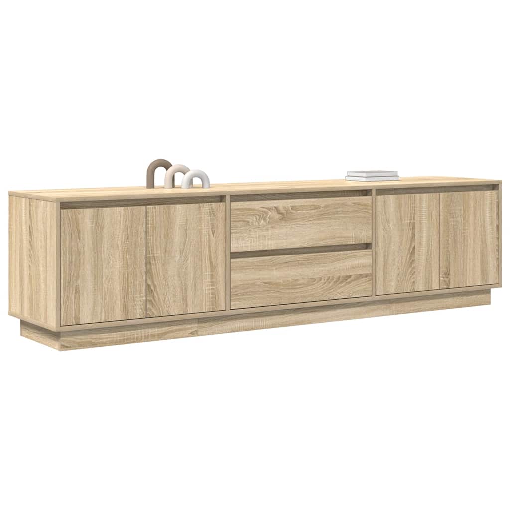 Modern Wooden Large 76 Inch TV Tele Stand Unit Cabinet With LED Lights & Storage