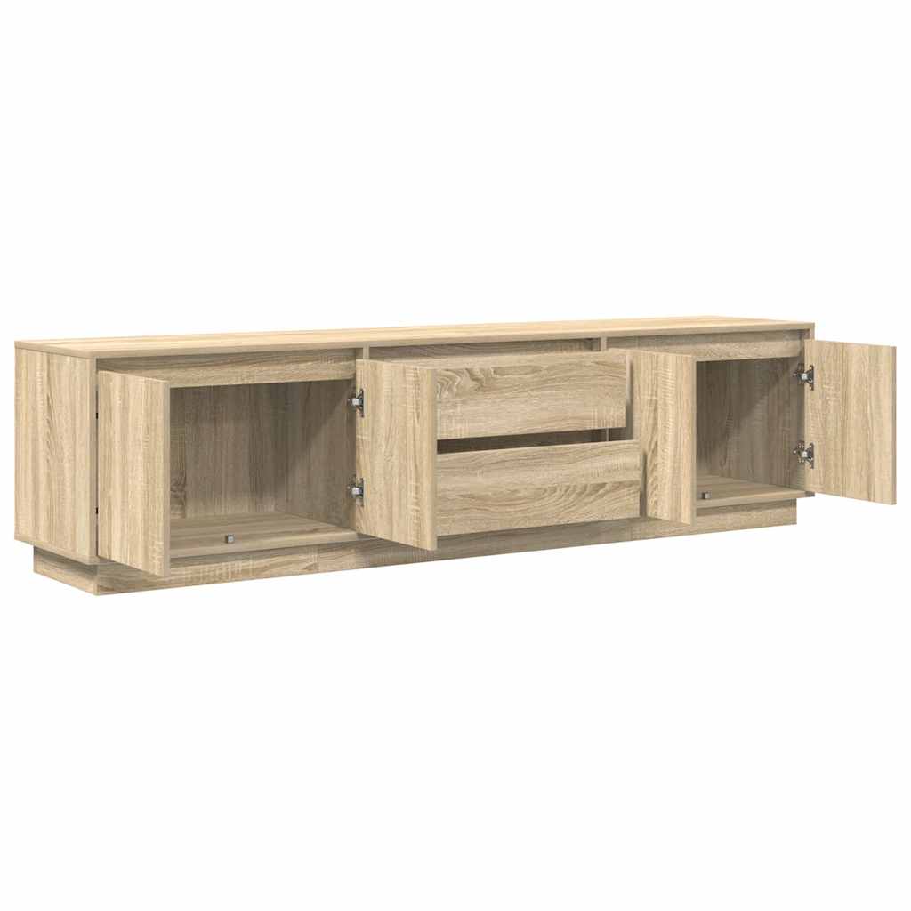 Modern Wooden Large 76 Inch TV Tele Stand Unit Cabinet With LED Lights & Storage