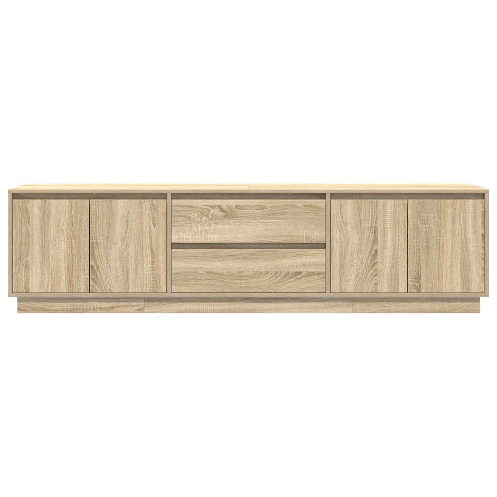 Modern Wooden Large 76 Inch TV Tele Stand Unit Cabinet With LED Lights & Storage
