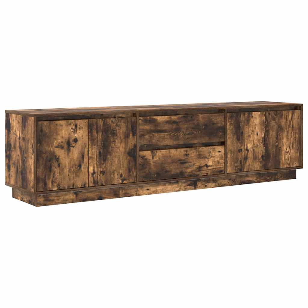 Modern Wooden Large 76 Inch TV Tele Stand Unit Cabinet With LED Lights & Storage