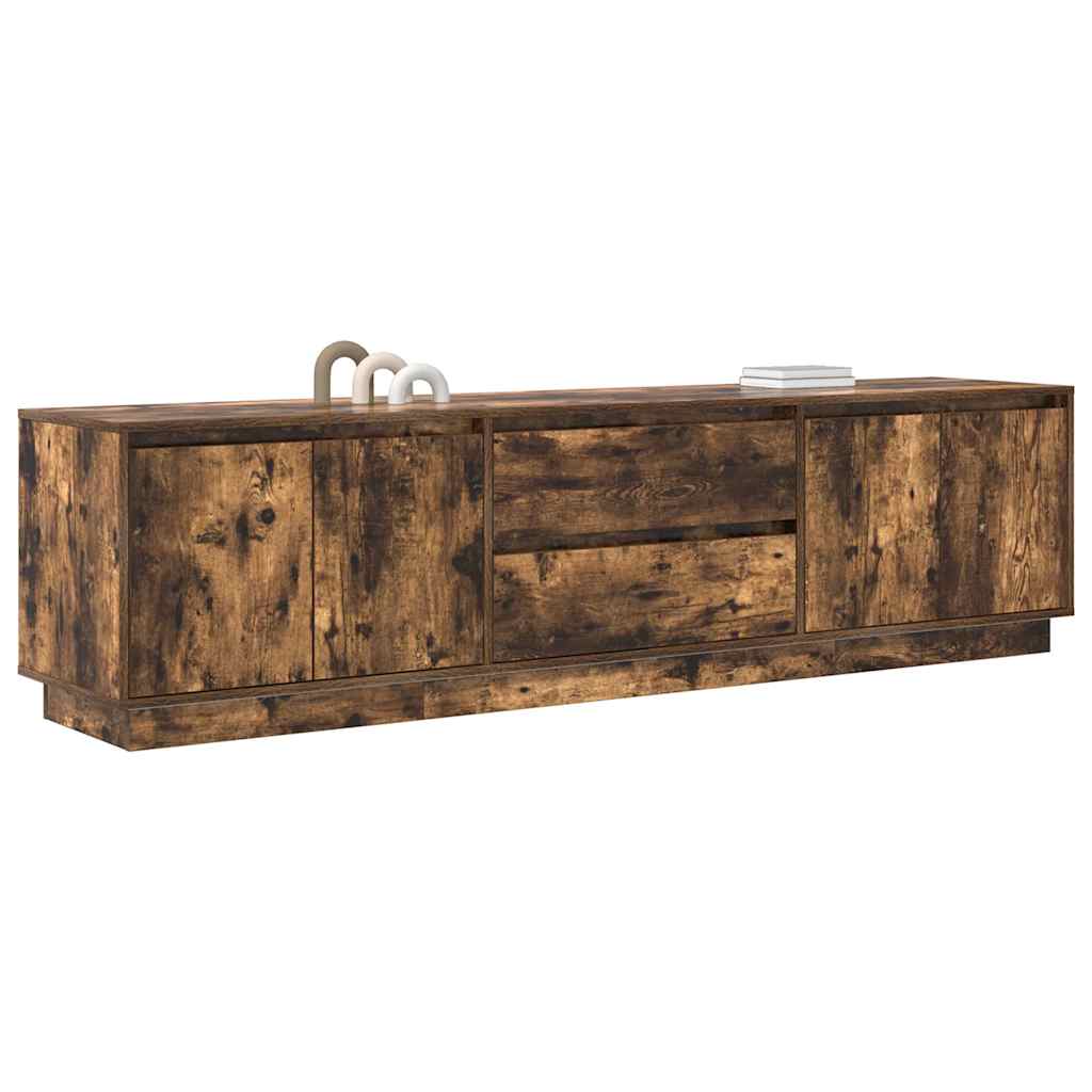 Modern Wooden Large 76 Inch TV Tele Stand Unit Cabinet With LED Lights & Storage