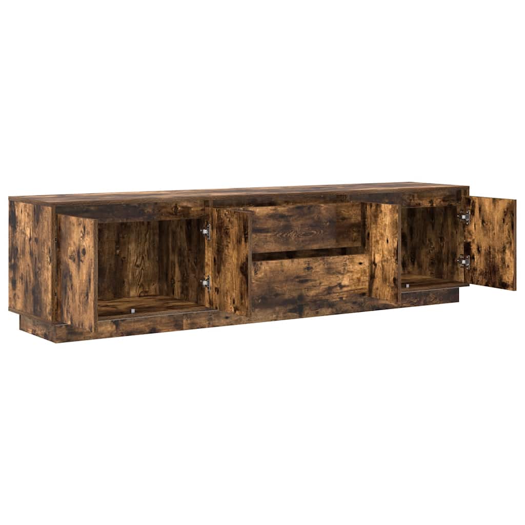Modern Wooden Large 76 Inch TV Tele Stand Unit Cabinet With LED Lights & Storage