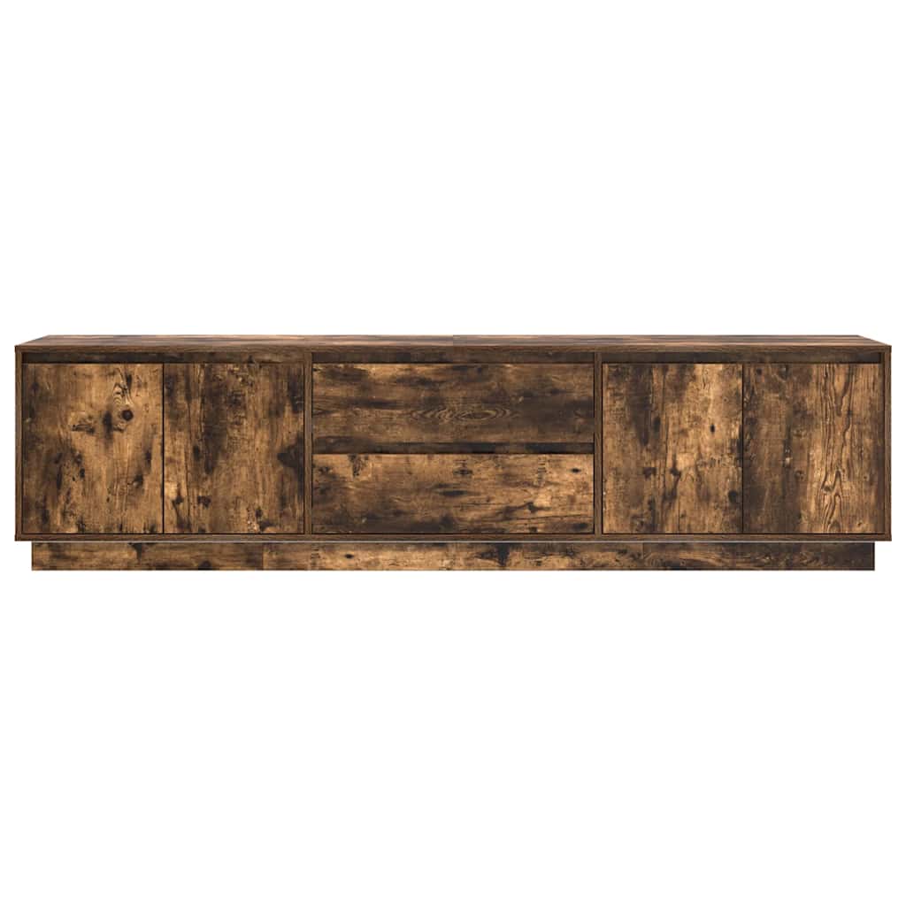 Modern Wooden Large 76 Inch TV Tele Stand Unit Cabinet With LED Lights & Storage